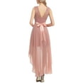 thumbnail image 2 of Kmbangi Robe Trapèze de Soirée pour Femme, Dentelle Patchwork, Grande Ampleur, Robe en Mousseline, Été, Col Rond, Sans Manches, Ourlet Irrégulier, 2 of 6