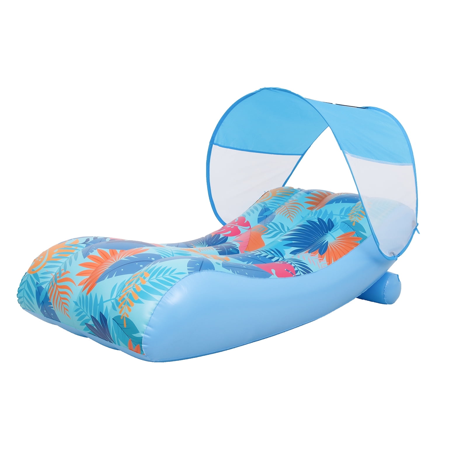 Honeydrill Inflatable Pool Float with Canopy, Water Lounger Raft Hammock