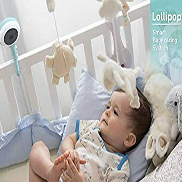 Lollipop Paquete de monitor inteligente WiFi para bebé (turquesa) con  babero de silicona Lollipop - Cámara con detección de respiración y  seguimiento