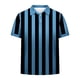 thumbnail image 4 of Blusa y camisa de manga corta con cuello vuelto Camisa casual de manga corta para hombre con estampado de rayas Camisa de manga corta con cuello vuelto para hombre, 4 of 7