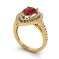 thumbnail image 2 of Halo Engagement Ring for Women - 2.48ct Natural Garnet in 18K Yellow Gold Promise Ring, 2 of 6