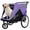 Purple+Black, variant on imerelez 2-in-1 Bike Trailer & Push Cart for Pets - Detachable Bike Hitch & Push Handle Included - Quick Release Wheel, Internal Leash, Dual Cup Pockets and Underneath Storage Bag