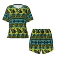 thumbnail image 4 of Lsque Teal Vintage Corn Pattern Women's Short-Sleeved Pajama Set - 2 Piece Soft and Lightweight Sleepwear Set-4X-Large, 4 of 9
