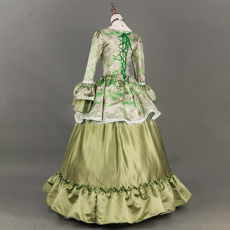 green corset dress with sleeves Puff Long Sleeves Green Floral Corset Long Formal Dress – Ohmollydress main image 1