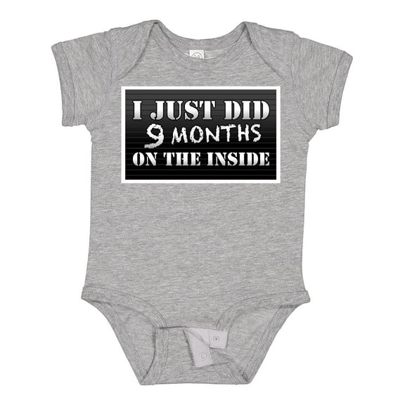 Inktastic 9 Months on the Inside Boys or Girls Baby Bodysuit