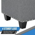 thumbnail image 6 of OSM 24 Inch Modern Storage Ottoman Bench, 40L Inner Space Linen Foot Stool for Bedroom, Upholstered Padded Rectangular Fabric Tufted Bench Footrest with Wood Legs with 600 Lbs Capacity, Gray, 6 of 7