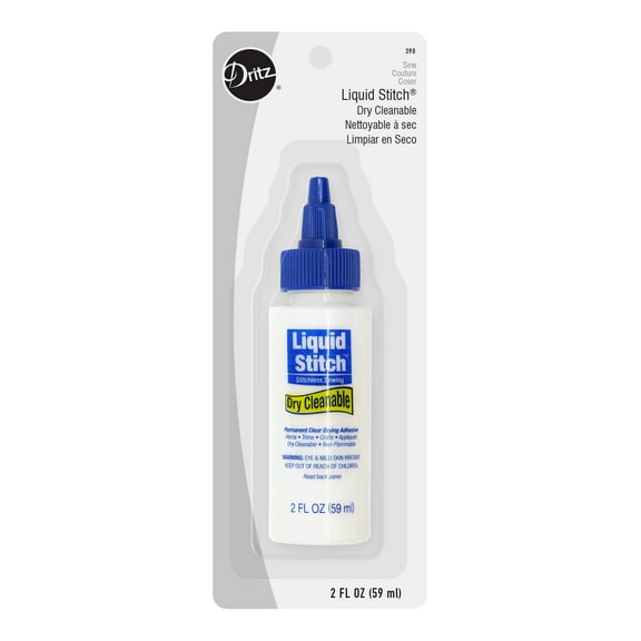 Dritz No Sew Glue, Dry Cleanable, 2 Ounce, Clear