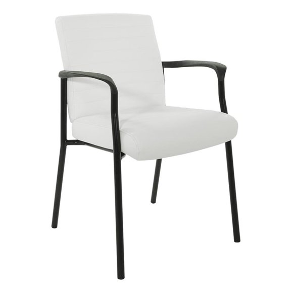 Fauteuil d'Appoint en Similicuir Blanc avec Cadre Noir