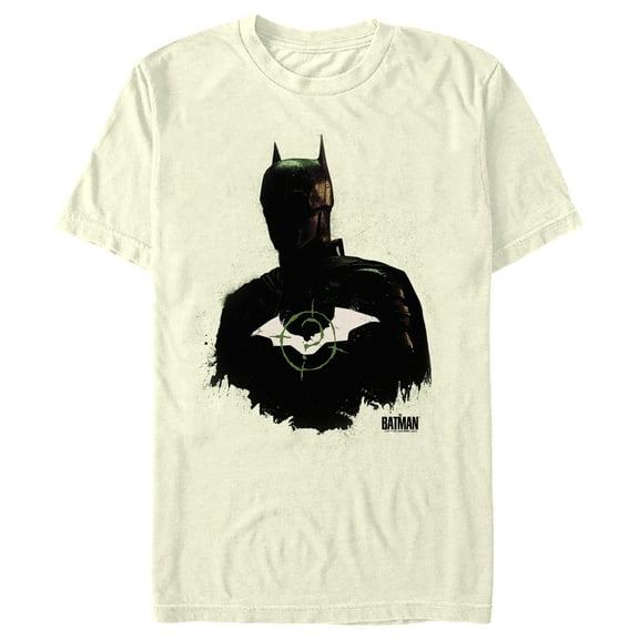 Men's The Batman Who Is Batman Silhouette  Graphic Tee Beige Medium