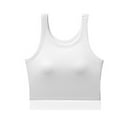 thumbnail image 5 of Fnooota Women's Tank Tops with Built in Bras, Crewneck Summer Ribbed Basic Women's Undershirts White Size M, 5 of 5
