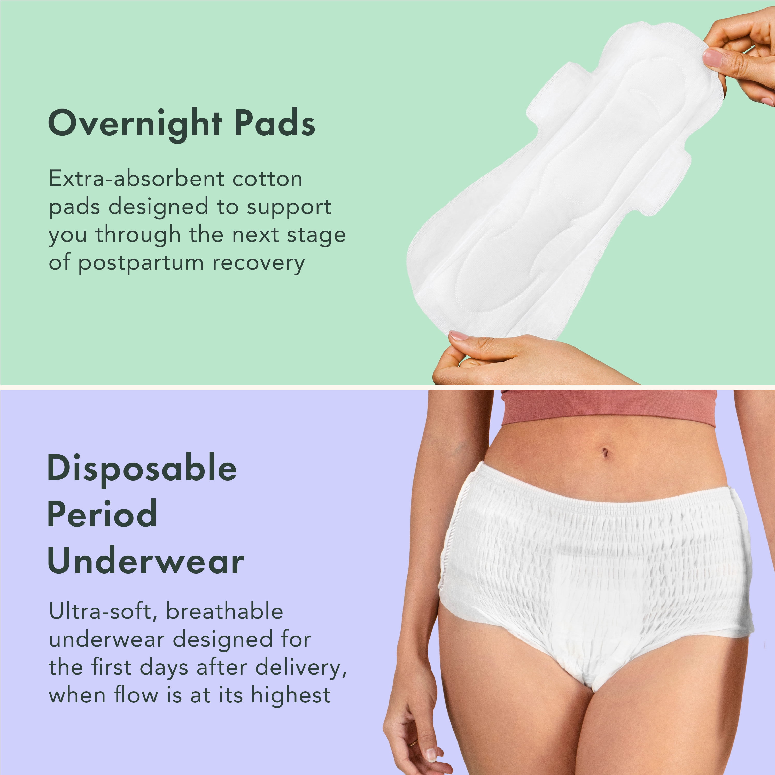 Rael New Mom Essentials Gift Set, Postpartum Recovery & Hospital Bag Must-Haves, Baby Shower Gift (S/M)