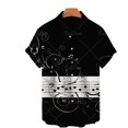 thumbnail image 1 of Chemise Hawaïenne Décontractée à Col Imprimé Guitare Musicale pour Hommes Été, 1 of 5
