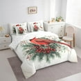 thumbnail image 3 of Feelyou Cartoon Red Bird Bedding Comforter Set 7pcs for Teens, Kawaii Rustic Animal Queen Bedding Sets, Plant Botanical Reversible Queen Sheet Sets, Ultra Soft Home Decor, 3 of 7