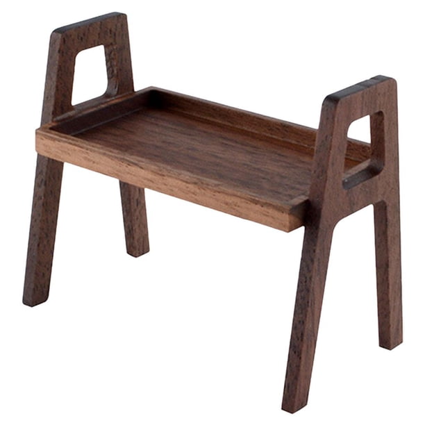Estantería de muebles para casa de muñecas de madera a escala 1:12, dormitorio para muñecas BJD, juguete para niños Nogal negro