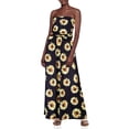 thumbnail image 2 of HA-EMORE Women's Summer Off-Shoulder Long Dress Strapless Sleeveless Wrapped Waist Pleated Long Printed Vacation Colorfully, 2 of 7