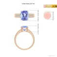 thumbnail image 4 of ANGARA Natural Cushion 2.45 ct Tanzanite Cocktail Ring with Diamonds in 14K Rose Gold for Women (Size-9x7mm) | December Birthstone, Anniversary, Jewelry Gift for Women | Natural Tanzanite Ring, 4 of 8