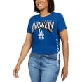 thumbnail image 4 of Women's WEAR by Erin Andrews Royal Los Angeles Dodgers Side Lace-Up Cropped T-Shirt, 4 of 4
