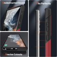 thumbnail image 6 of Designed for Samsung Galaxy S23 Ultra Case 2 in 1 Gift Militay Grade Drop Protective Rugged Heavy Duty Cover Shockproof Case for Galaxy S23 Ultra Phone Case for women men boy girl (Red+Black), 6 of 17