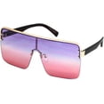 thumbnail image 1 of GFDYREE Lunettes Impeccables Surdimensionnées à Visière Carrée VINTAGE Rétro Style Aviateur, Violet Rose, Surdimensionnées, 1 of 4