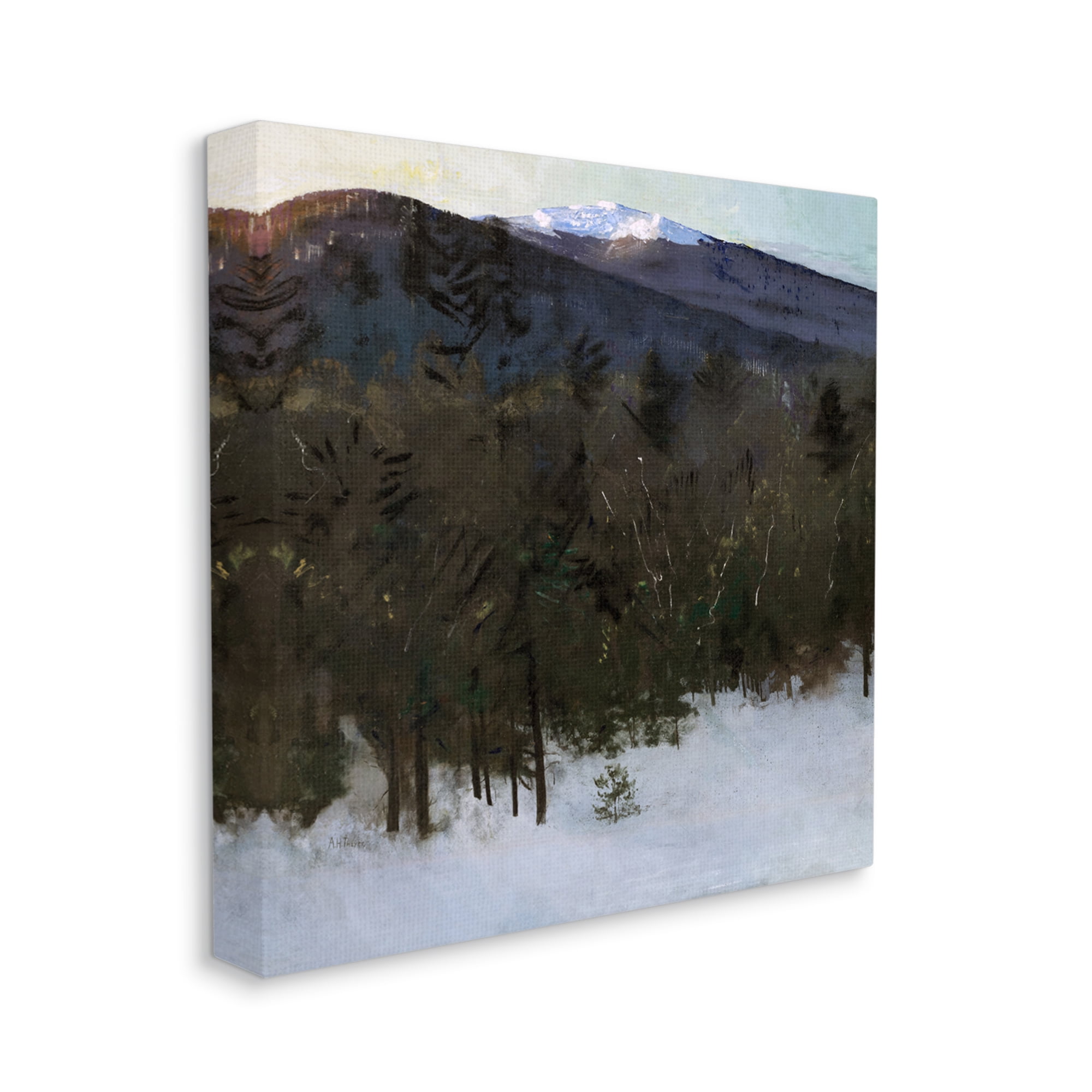 Stupell Industries Winter Nature Painting Landscape Painting Gallery Wrapped Canvas Art Print Wall Art, 36 x 36