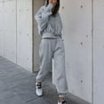 thumbnail image 2 of successthop Womens 2 Piece Sweatsuits Tracksuits Sports Outfit Set Long Sleeve Workout Joggers Suit Womens 2 Piece Outfits Casual Sweatsuits Women's Long Sleeve Casual Pants Suit Gray XL, 2 of 6