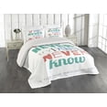 thumbnail image 2 of Ambesonne Saying Quilted Coverlet 3 Pcs, Inspiration Philosophy, Queen Size, Coral Blue Jade Green, 2 of 4