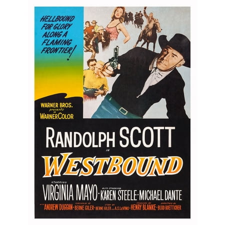 Virginia Commons Center Westbound Us Poster Art Center Randolph Scott Top Virginia Mayo 1959 Movie Poster Masterprint ()