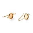 thumbnail image 3 of 304 Stainless Steel Earring Hooks with Vertical Loop Flat Round Real 18K Gold Plated 20x10x1.5mm Hole: 1.8mm Tray: 8mm 20 Gauge Pin: 0.8mm, 3 of 3