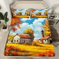 thumbnail image 2 of Homewish Rustic Cottage 4 Pieces Queen Sheet Sets for Female Men Adults,Happy Autumn Fall Ultra Soft Flat Sheet,Retro Vintage Queen Fitted Sheet,Super Cozy Room Decor, 2 of 7