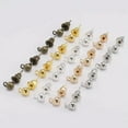 thumbnail image 2 of U8MO 50pcs Metal Ball Earring Post & Ear Safety Back Stopper Findings Set 3~5mm DIY-Light Gold-4mm, 2 of 6