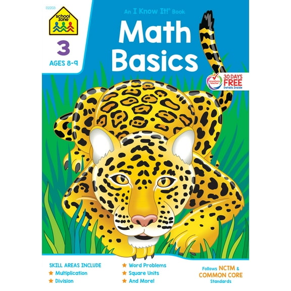Pre-Owned School Zone Math Basics Grade 3 Workbook (Paperback) 0887431399 9780887431395