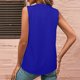thumbnail image 5 of Blusas para mujer,Blusa sin mangas con cuello en V para mujer, camiseta informal de verano, poliéster, color liso, estilo jersey, para usar en casa, sopatenor, 5 of 9