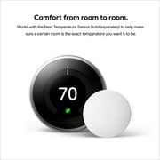 Nest Learning Thermostat, Easy Control for Every Room, Stainless Steel (3rd Gen)
