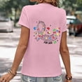 thumbnail image 5 of WEIWEN Women's Short Sleeve Autism Awareness Tops Casual Letter Print Trendy Crewneck Summer T Shirts for Women Graphic Tees Tshirts (Pink, XL), 5 of 5