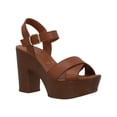 thumbnail image 1 of Zapatillas Milagros Mujer Vestir Tacon Ancho Ajustables cafe 24.5, 1 of 4
