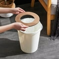 thumbnail image 2 of Trash Cans Round without Lid Durable Garbage Container Lid Kitchen for Home Dorms Toilet 9L White, 2 of 9