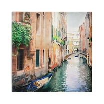 Stupell Industries Gondola in Canal Travel & Places Painting Gallery Wrapped Canvas Print Wall Art, 36 x 36