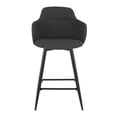 thumbnail image 3 of Lumisource Boyne 26" Black Set Of 2 Counter Stool B26-BOYNE-55SWVX2 BKDGY2, 3 of 7