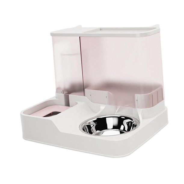 Dispensador automático de agua para perros, comedero para gatos, bordes lisos, capacidad de almacenamiento de agua de 1 l, Rosa jinwen Alimentador Automático