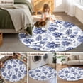 thumbnail image 5 of Round Rug 4Ft Washable Non-Slip, Navy Blue Coastal Circle Area Rugs for Living Room Bedroom, Coral Starfish Seaside Summer Beach Indoor Floor Mats Carpet Runner for Home Decor Aesthetic, 5 of 8