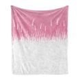 thumbnail image 1 of Pink Soft Flannel Fleece Blanket, Field Farm Life Inspired Scene Cut into Half with Bushes and Wheat Art Print, Cozy Plush for Indoor and Outdoor Use, 70" x 90", Hot Pink and White, by Ambesonne, 1 of 6