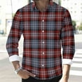 thumbnail image 6 of Plaid Shirt for Men Long Sleeve Casual Button Down Shirt Men Lightweight Soft Blouses Cozy Fall Clothes for Men Lapel Dress Shirt for Men Regular Fit Shirt Business Casual Shirts for Men, 6 of 8