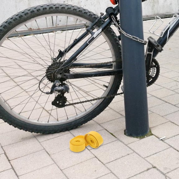 BESTYASH 2Pcs Bicycle Wheel Protector Tube Liner Yellow Easy Install for Road and Mountain Bike Tires