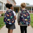 thumbnail image 2 of Bulopur Astronaut Dinosaur Print Kids School Bag Set 4 Pcs Lightweight Waterproof Kids School Backpack with Lunch Box, Pencil Case and Water Bottle Cover for Toddler Boys, 2 of 7
