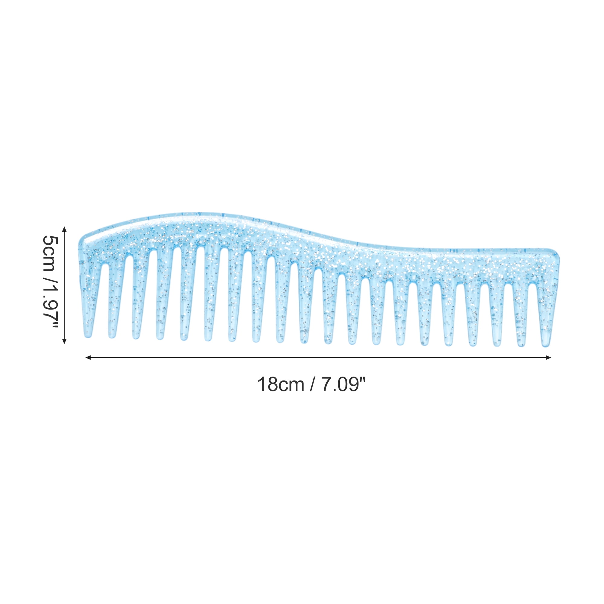 Unique Bargains 1 Pc Women Durable S Shaped Wide Tooth Straightening Comb Blue