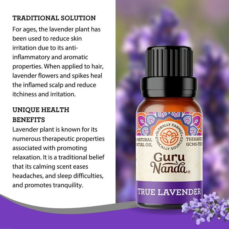 Gurunanda's True Lavender Essential Oil Roll-Ons, 100% Pure, 4 Pk