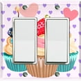 thumbnail image 1 of Metal Light Switch Plate Cover Floral Fruit Cupcakes Purple Heart Wallpaper CAK037, 1 of 13