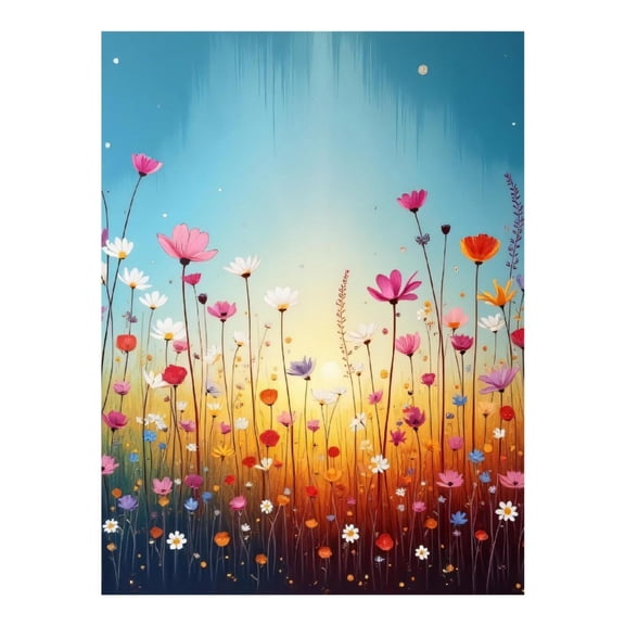 Diamond Art Kit for Adults, Flower Colorful Print No.12 Diamond Painting for Adults Beginners, 5D DIY Diamond Art Painting Kits, Colorful Diamond Painting Craft for Home Decor 12x16