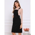 thumbnail image 4 of DARING DIVA Midi Pinafore Dress with Adjustable Straps and Pockets X-Large Black, 4 of 6