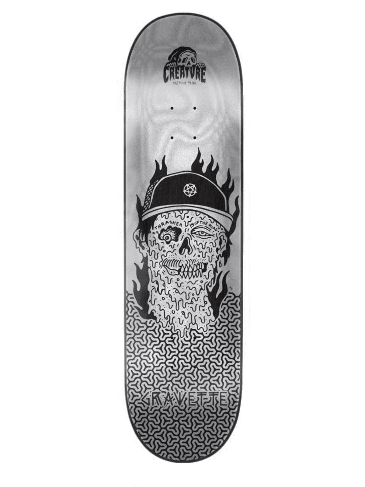Creature Melted Gravette Skate Deck Silver 8.25x32